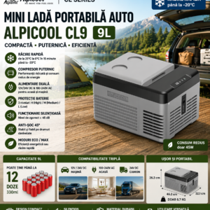 Mini Lada portabila auto 12V 9L Alpicool CL9