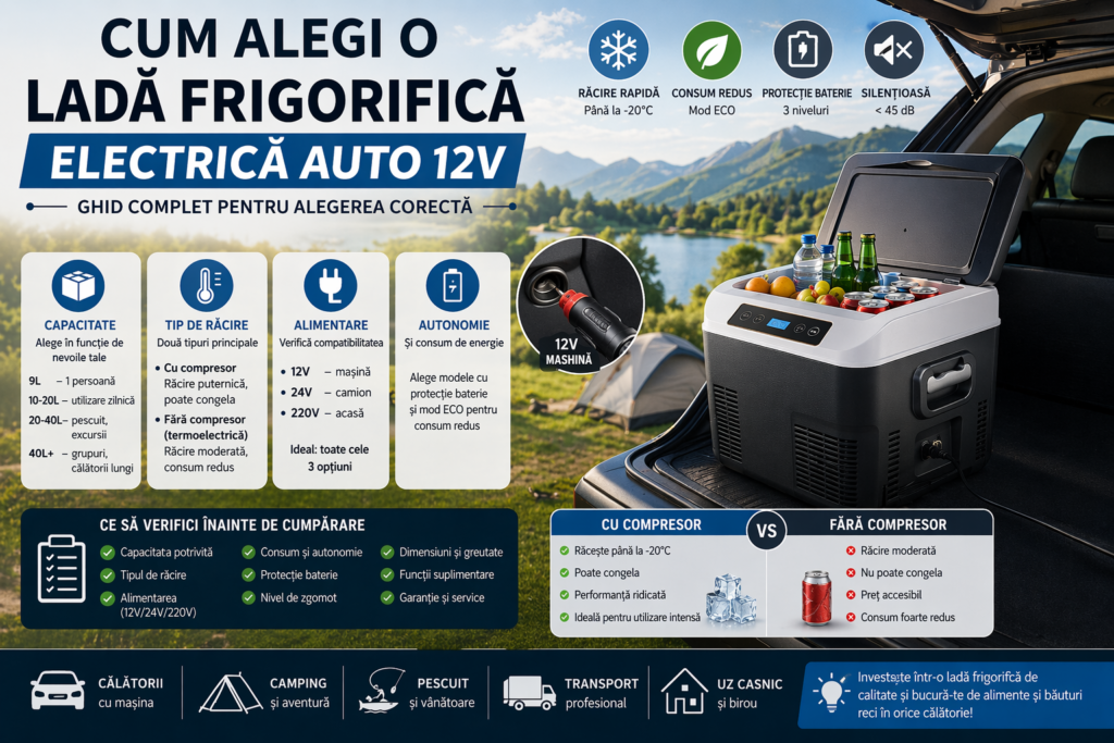 Cum Alegi o Lada Frigorifica electrică auto 12 V – Ghid Complet