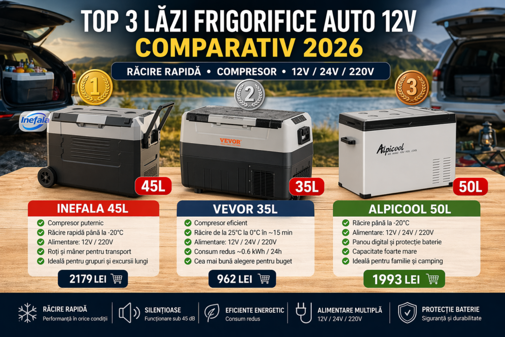 Top 3 Lazi Frigorifice Auto 12V din 2026